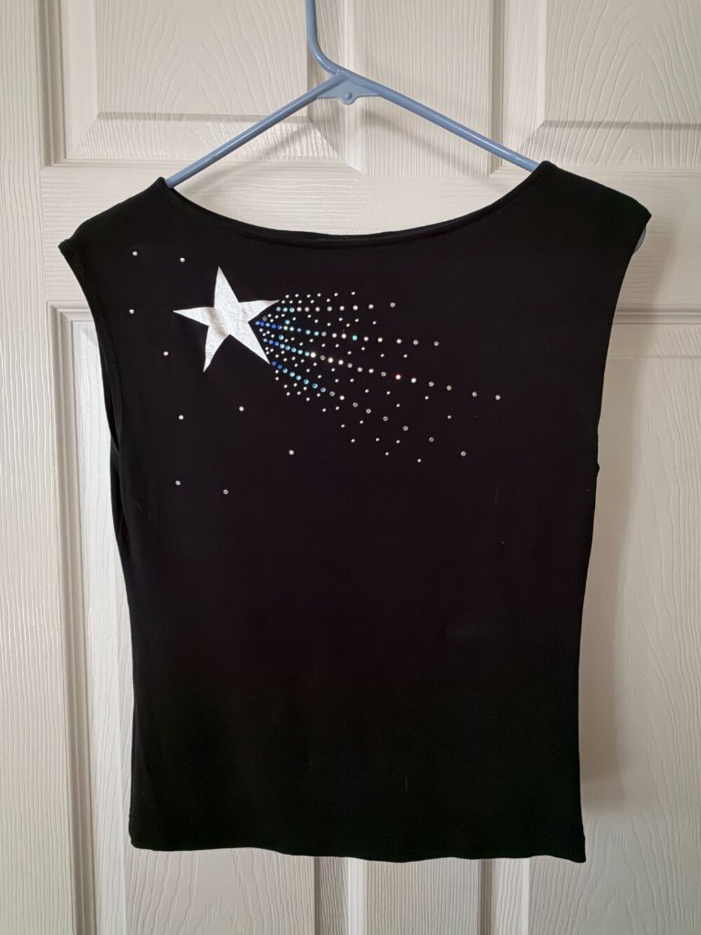 Vintage Y2K bebe Black Rhinestone Star Top Made in USA Medium